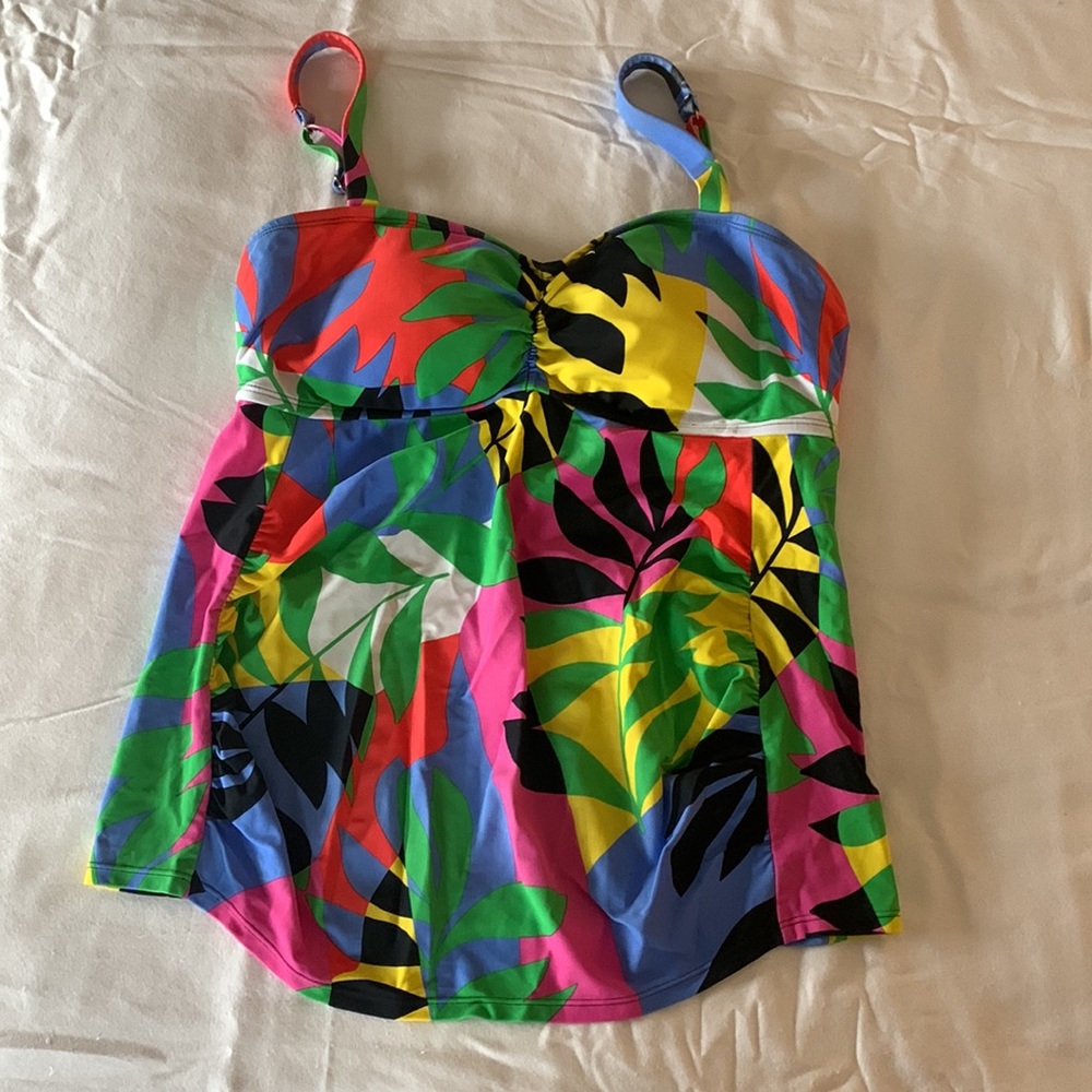 Motherhood Maternity Beach Bump SPF 50+ Tankini 2 piece Swim Suit - Size Large